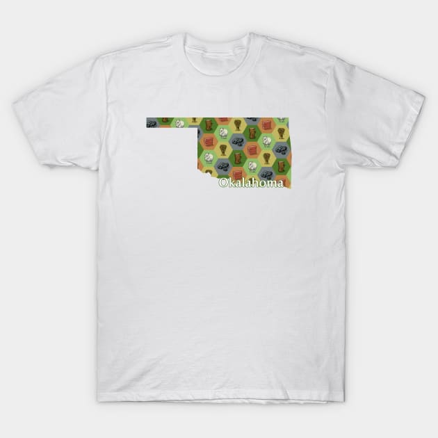 Oklahoma State Map Board Games T-Shirt by adamkenney